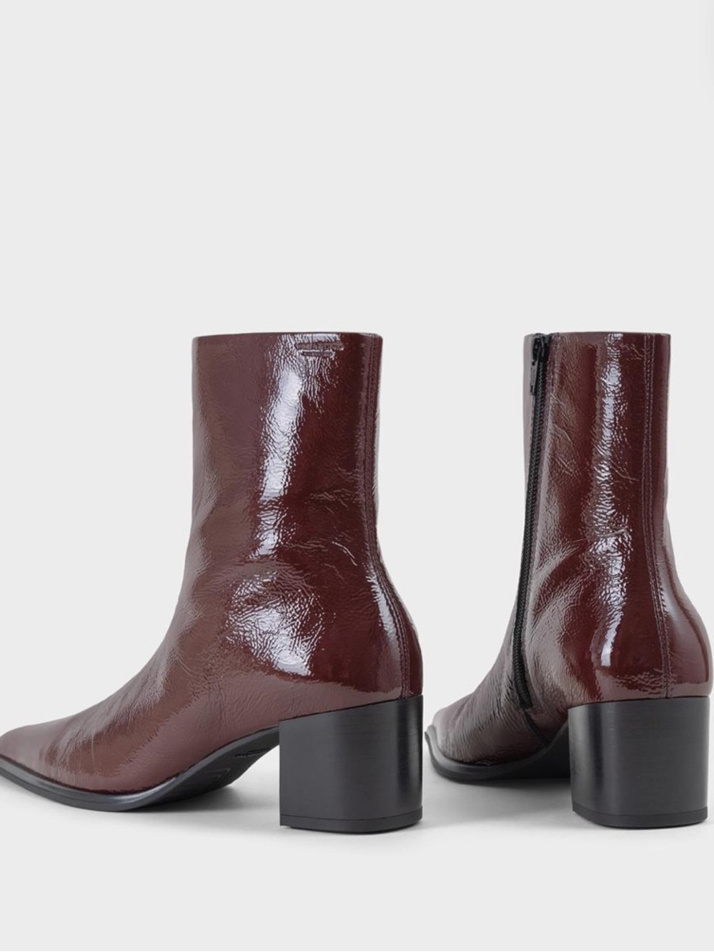 Vagabond Glossy Burgundy Patent Ankle Boots